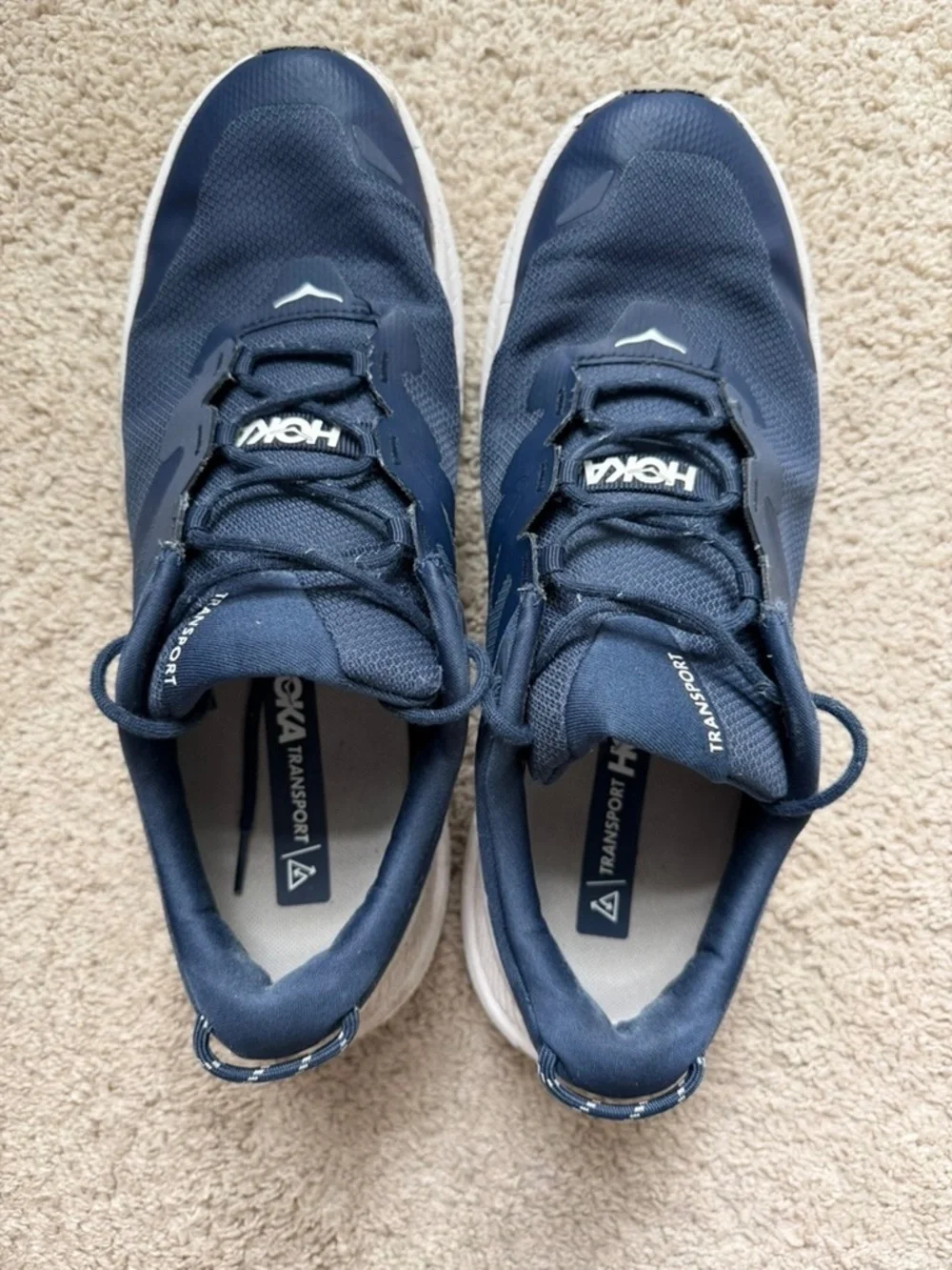 Hoka Transport Mens Size 11 D Navy Blue Cordura Vibram Sneakers 1123153 VYN